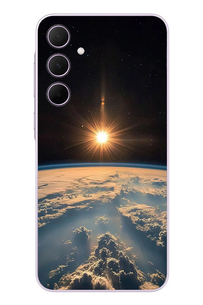 Le Balvo Samsung Galaxy A35 Uyumlu Uzay Günbatımı Baskılı Silikon Kılıf