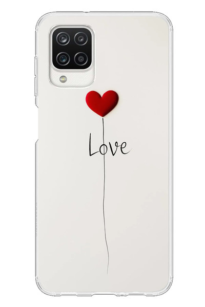 Le Balvo Samsung Galaxy A12 Uyumlu Love Aşk Baskılı Silikon Kılıf