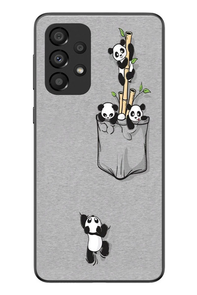 Le Balvo Samsung Galaxy A33 Uyumlu Cepli Panda Baskılı Silikon Kılıf