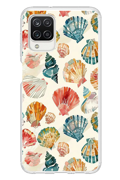 Le Balvo Samsung Galaxy A12 Uyumlu Deniz İncileri Baskılı Silikon Kılıf