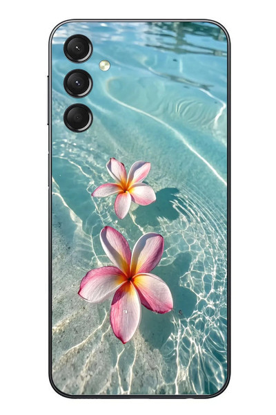 Le Balvo Samsung Galaxy A24 Uyumlu Denizde Çiçekler Baskılı Silikon Kılıf