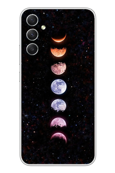 Le Balvo Samsung Galaxy A34 Uyumlu Tüm Gezegenler Baskılı Silikon Kılıf