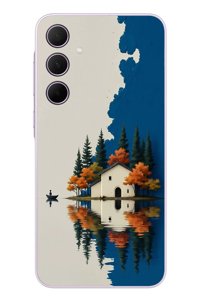 Le Balvo Samsung Galaxy A35 Uyumlu Sonbahar Evi Baskılı Silikon Kılıf
