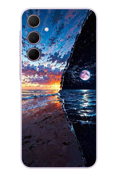 Le Balvo Samsung Galaxy A35 Uyumlu Deniz Günbatımı Baskılı Silikon Kılıf