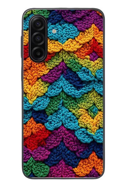 Le Balvo Samsung Galaxy A17 Uyumlu Renkli Örgüler Baskılı Silikon Kılıf