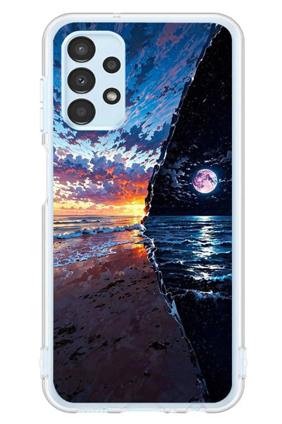 Le Balvo Samsung Galaxy A13 Uyumlu Deniz Günbatımı Baskılı Silikon Kılıf