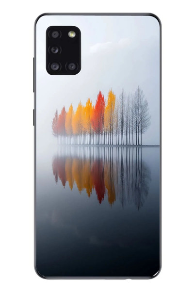 Le Balvo Samsung Galaxy A31 Uyumlu Sonbahar Zamanı Baskılı Silikon Kılıf