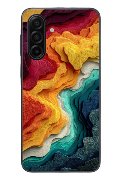 Le Balvo Samsung Galaxy A17 Uyumlu Renk Dalgaları Baskılı Silikon Kılıf