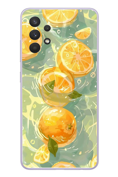 Le Balvo Samsung Galaxy A32 Uyumlu Limonlar Pastel Baskılı Silikon Kılıf