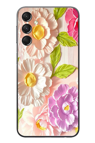 Le Balvo Samsung Galaxy A24 Uyumlu Beyaz Papatyalar Baskılı Silikon Kılıf