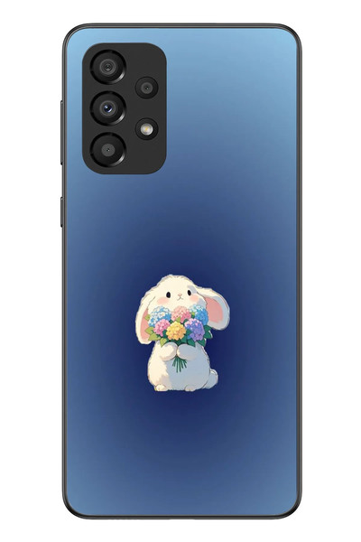 Le Balvo Samsung Galaxy A33 Uyumlu Çiçekli Tavşan Baskılı Silikon Kılıf