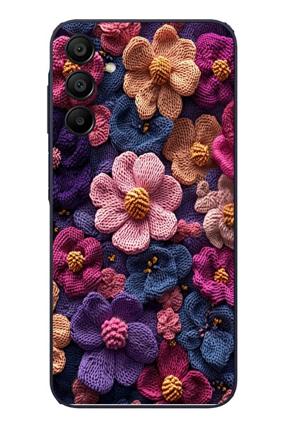 Le Balvo Samsung Galaxy A15 Uyumlu Çiçek Örgüsü Baskılı Silikon Kılıf