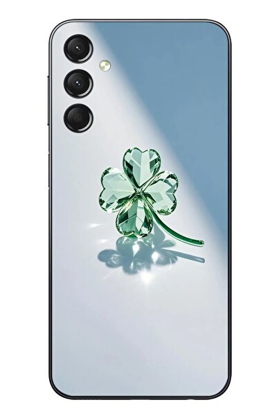 Le Balvo Samsung Galaxy A24 Uyumlu Yeşil Yonca Baskılı Silikon Kılıf