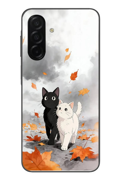 Le Balvo Samsung Galaxy A26 Uyumlu Sonbahar Kedileri Baskılı Silikon Kılıf