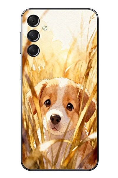 Le Balvo Samsung Galaxy A24 Uyumlu Golden Köpek Baskılı Silikon Kılıf