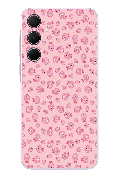 Le Balvo Samsung Galaxy A35 Uyumlu Pembe Balıklar Baskılı Silikon Kılıf