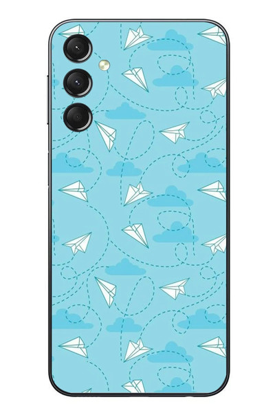 Le Balvo Samsung Galaxy A24 Uyumlu Kağıttan Uçak Baskılı Silikon Kılıf