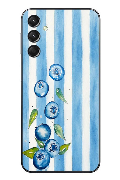 Le Balvo Samsung Galaxy A24 Uyumlu Yaban Mersinleri Baskılı Silikon Kılıf