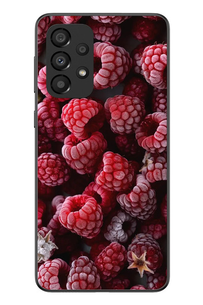 Le Balvo Samsung Galaxy A33 Uyumlu Ahududu Frambuaz Baskılı Silikon Kılıf
