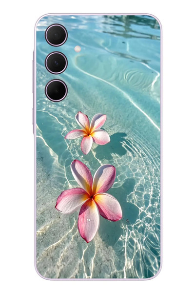 Le Balvo Samsung Galaxy A35 Uyumlu Denizde Çiçekler Baskılı Silikon Kılıf