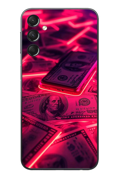 Le Balvo Samsung Galaxy A24 Uyumlu Kızıl Dolarlar Baskılı Silikon Kılıf