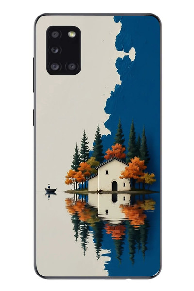 Le Balvo Samsung Galaxy A31 Uyumlu Sonbahar Evi Baskılı Silikon Kılıf