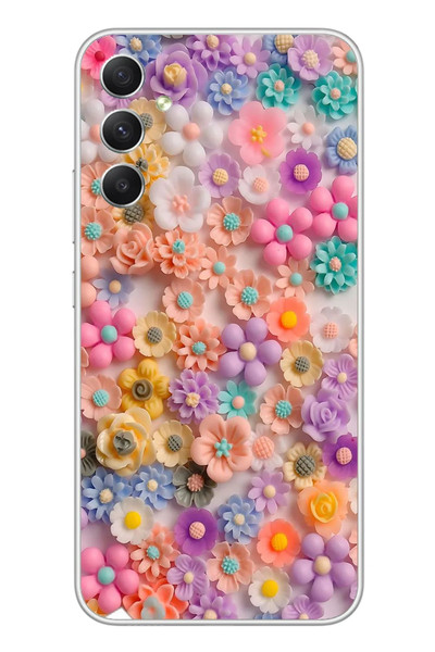 Le Balvo Samsung Galaxy A34 Uyumlu Çiçek Bükleleri Baskılı Silikon Kılıf