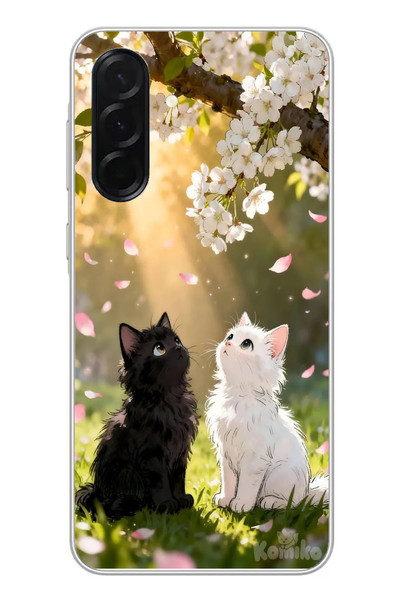 Le Balvo Samsung Galaxy A36 Uyumlu İlkbahar Kedileri Baskılı Silikon Kılıf