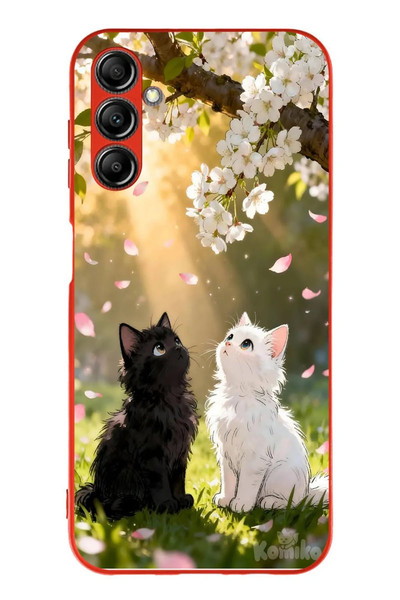 Le Balvo Samsung Galaxy A14 Uyumlu İlkbahar Kedileri Baskılı Silikon Kılıf