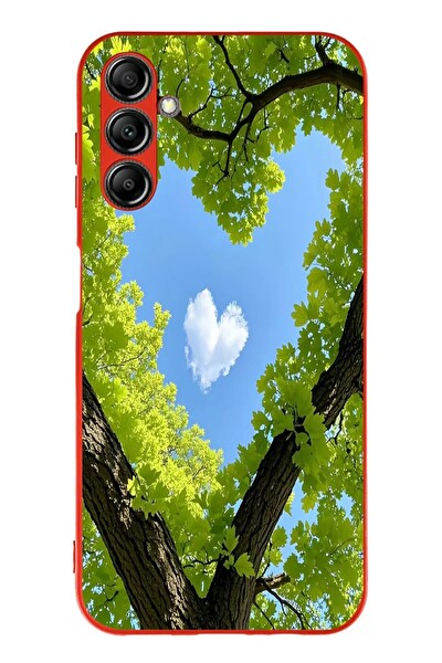 Le Balvo Samsung Galaxy A14 Uyumlu Kalpli Ağaç Baskılı Silikon Kılıf