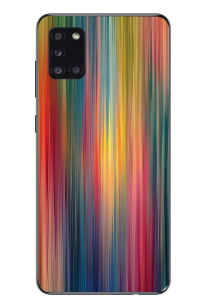 Le Balvo Samsung Galaxy A31 Uyumlu Gökkuşağı Karışımı Baskılı Silikon Kılıf