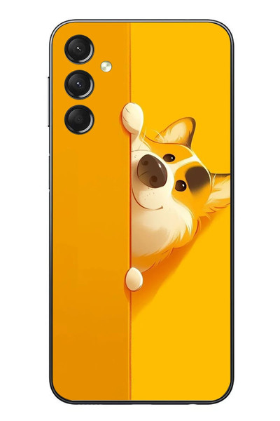 Le Balvo Samsung Galaxy A24 Uyumlu Sarı Köpek Baskılı Silikon Kılıf