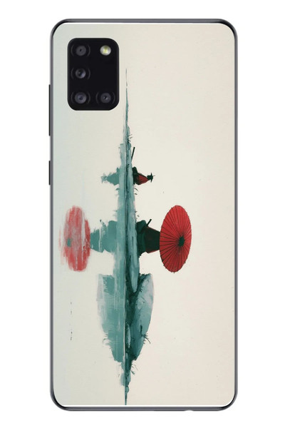 Le Balvo Samsung Galaxy A31 Uyumlu Japon Şemsiyesi Baskılı Silikon Kılıf