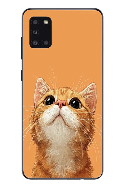 Le Balvo Samsung Galaxy A31 Uyumlu Masum Kedi Baskılı Silikon Kılıf