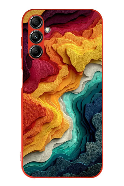 Le Balvo Samsung Galaxy A14 Uyumlu Renk Dalgaları Baskılı Silikon Kılıf