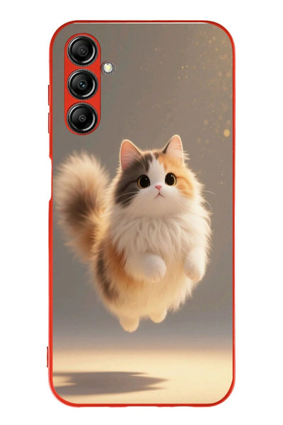 Le Balvo Samsung Galaxy A14 Uyumlu Zıplayan Kedi Baskılı Silikon Kılıf