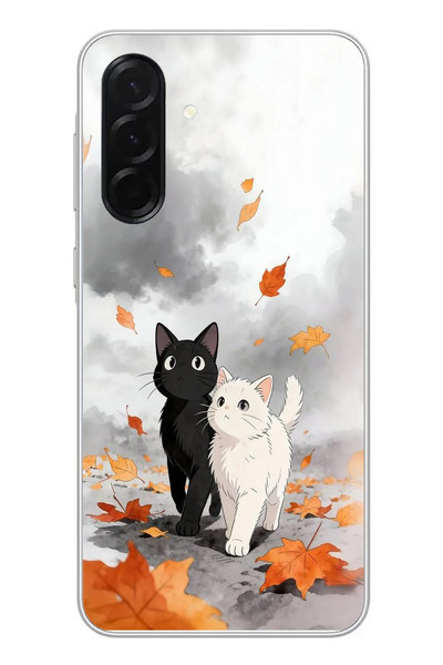 Le Balvo Samsung Galaxy A36 Uyumlu Sonbahar Kedileri Baskılı Silikon Kılıf