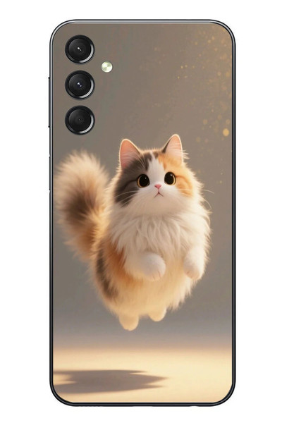 Le Balvo Samsung Galaxy A24 Uyumlu Zıplayan Kedi Baskılı Silikon Kılıf