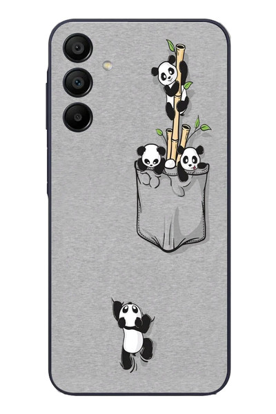 Le Balvo Samsung Galaxy A15 Uyumlu Cepli Panda Baskılı Silikon Kılıf