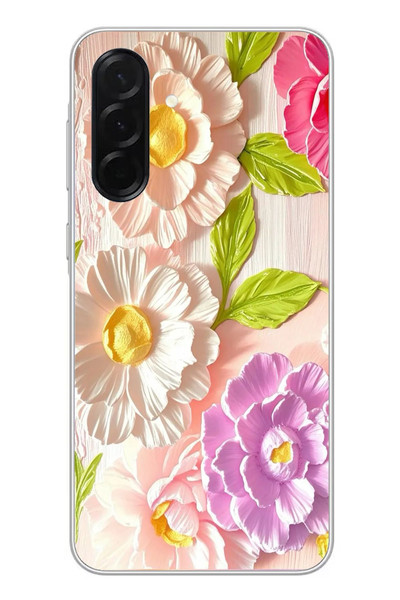 Le Balvo Samsung Galaxy A36 Uyumlu Beyaz Papatyalar Baskılı Silikon Kılıf