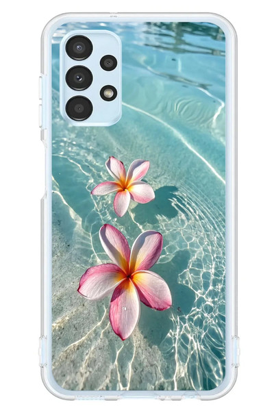 Le Balvo Samsung Galaxy A13 Uyumlu Denizde Çiçekler Baskılı Silikon Kılıf