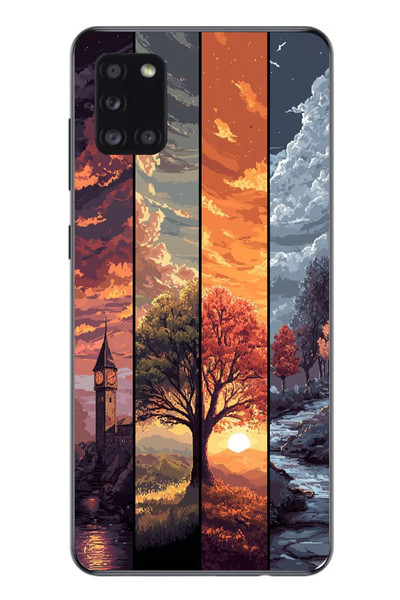 Le Balvo Samsung Galaxy A31 Uyumlu Sonbahar İlkbaharım Baskılı Silikon Kılıf