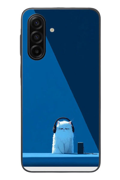Le Balvo Samsung Galaxy A17 Uyumlu Kulaklı Kedi Baskılı Silikon Kılıf