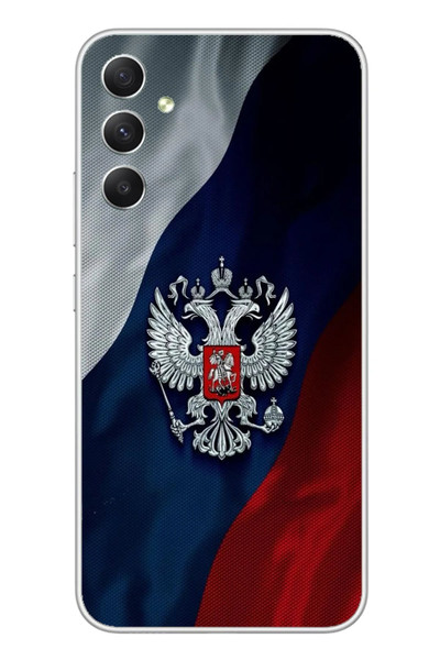 Le Balvo Samsung Galaxy A34 Uyumlu Rusya Arması Baskılı Silikon Kılıf