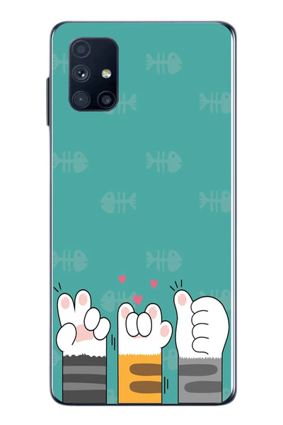 Le Balvo Samsung Galaxy M51 Uyumlu Kedi Patileri Baskılı Silikon Kılıf