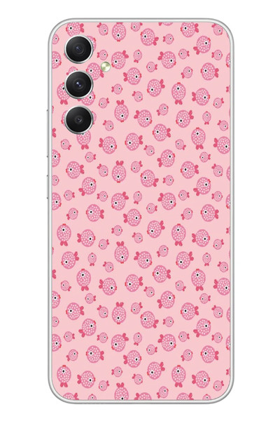 Le Balvo Samsung Galaxy A34 Uyumlu Pembe Balıklar Baskılı Silikon Kılıf
