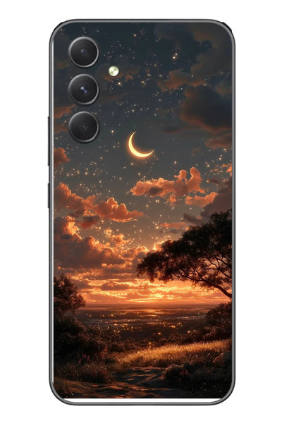 Le Balvo Samsung Galaxy A54 Uyumlu Ay Gecesi Baskılı Silikon Kılıf