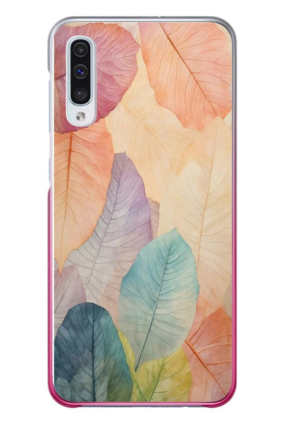 Le Balvo Samsung Galaxy A50 Uyumlu Hafif Yapraklar Baskılı Silikon Kılıf