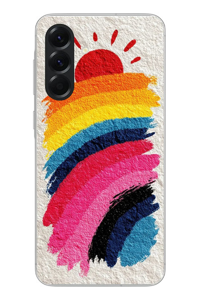 Le Balvo Samsung Galaxy A56 Uyumlu Güneşli Gökkuşağı Baskılı Silikon Kılıf