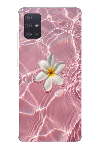 Le Balvo Samsung Galaxy A51 Uyumlu Dalgalı Papatya Baskılı Silikon Kılıf
